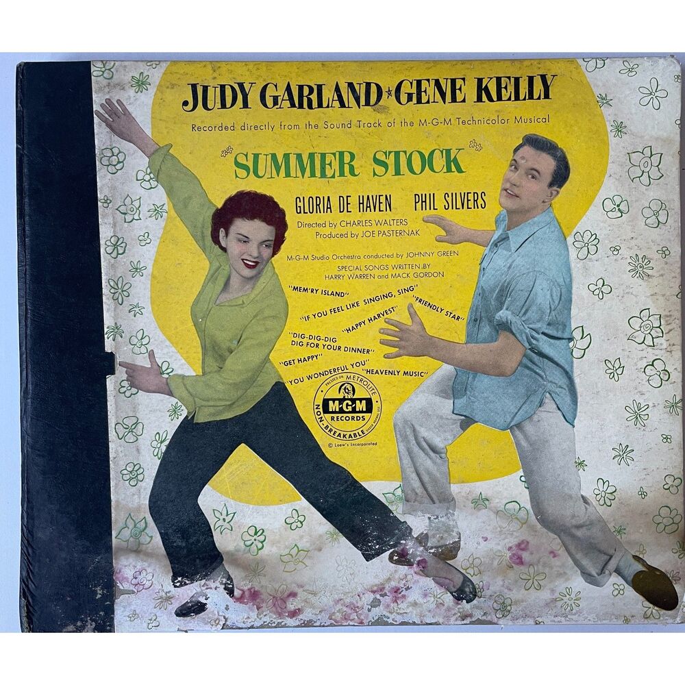 Vintage 1950 Summer Stock with Judy Garland and Gene Kelly Three Vinyl Records